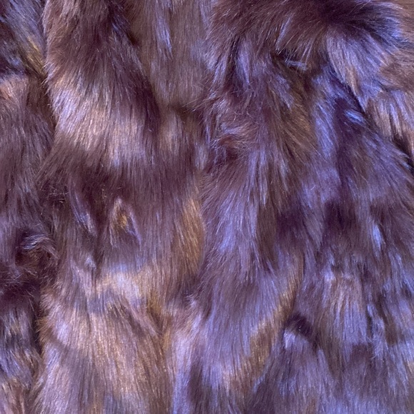 Lovers + Friends Deep Burgundy/Wine Faux Fur Jacket - Picture 9 of 13